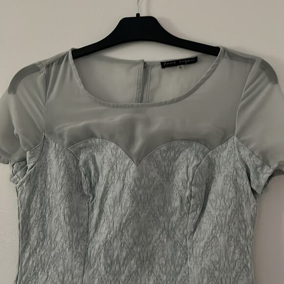 VTG Pure sugar sea foam‎ sheer top with floral down bodice size L - Picture 3 of 7